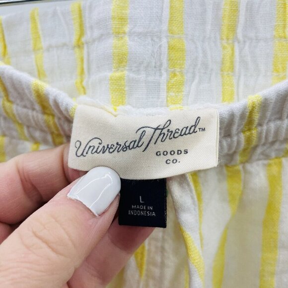 Universal Thread Womens Size Large Striped Drawstring Linen Blend Shorts 633 - Picture 6 of 7